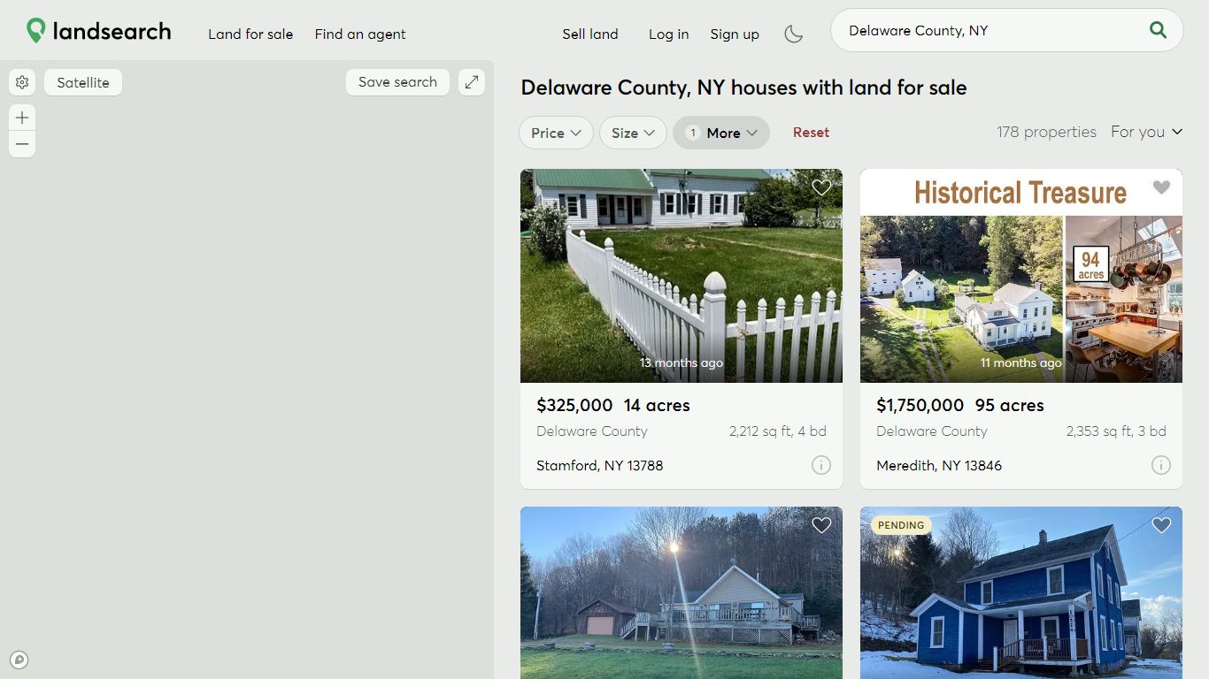 Delaware County, NY Houses with Land for Sale - 172 Properties